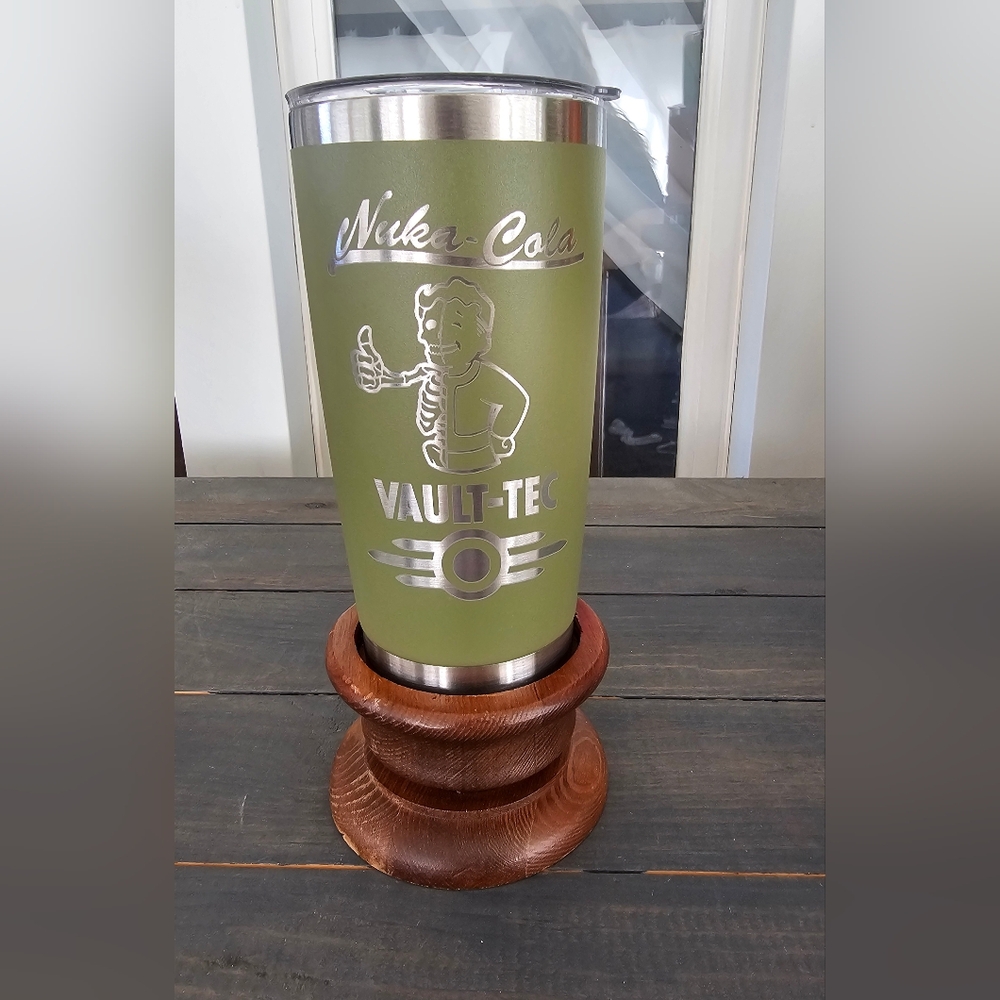 Olive green Fallout Nuka Cola tumbler